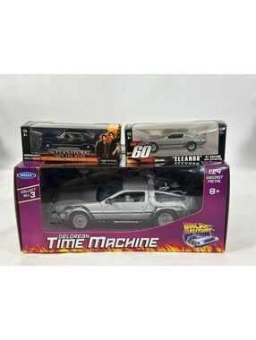 Welly 1:24 DeLorean Greenlight Eleanor & Supernatural Impala Iconic Cars Lot